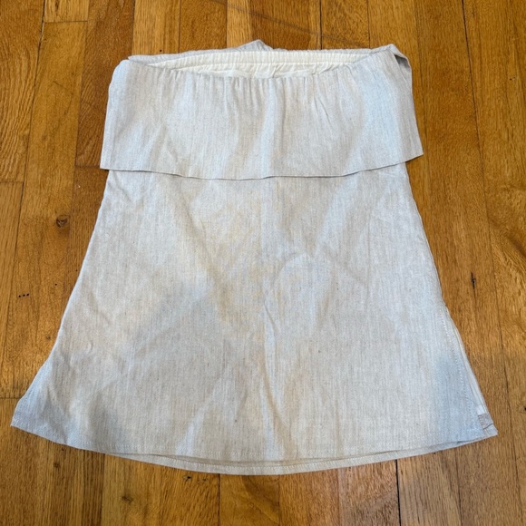 Dissh SET Lucca Linen Strapless Top & Syrah Linen Midi Skirt- Natural - Picture 3 of 9